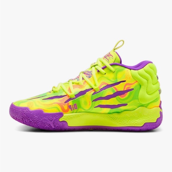 Puma MB.03 Spark LaMelo Ball Basketball Shoes Yellow and Purple Glimmer 10.5 - Picture 7 of 17